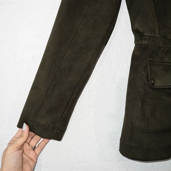 Andrew Marc New York Olive Green Faux Suede Jacket Size Medium - Picture 5 of 9
